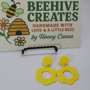 Groovy Vintage Inspired Mod Earrings, 60s, 70s Boho Style, Chain, Retro Flower P